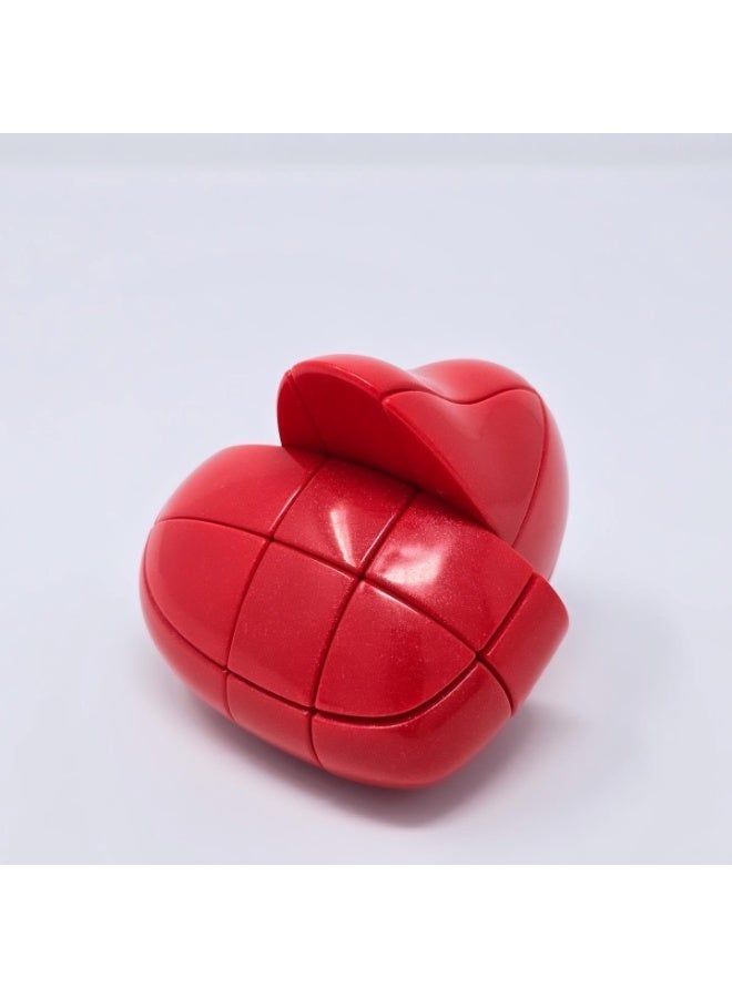 YJ Love Cube Heart Shape Puzzle | Romantic Transforming 3x3 Magic Cube - Unique Valentine's Day Gift for Loved Ones | Red - Image 4
